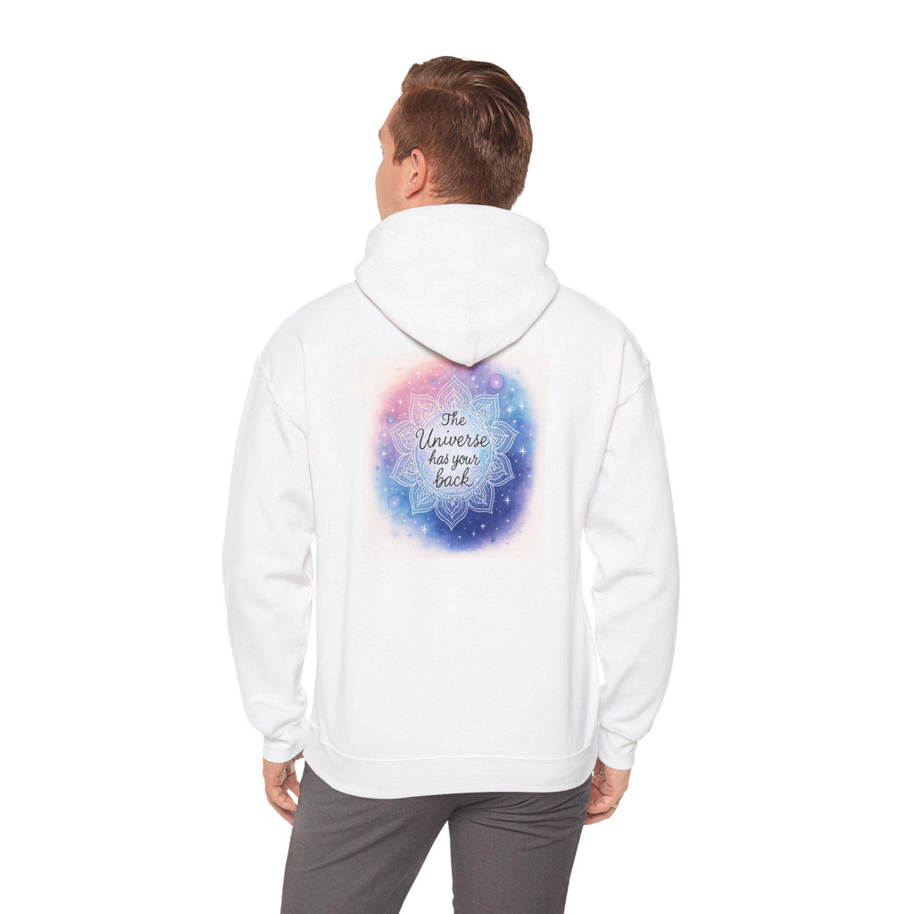 Wholeness Script Hoodie -  The Universe Has Your Back Mandala Back print