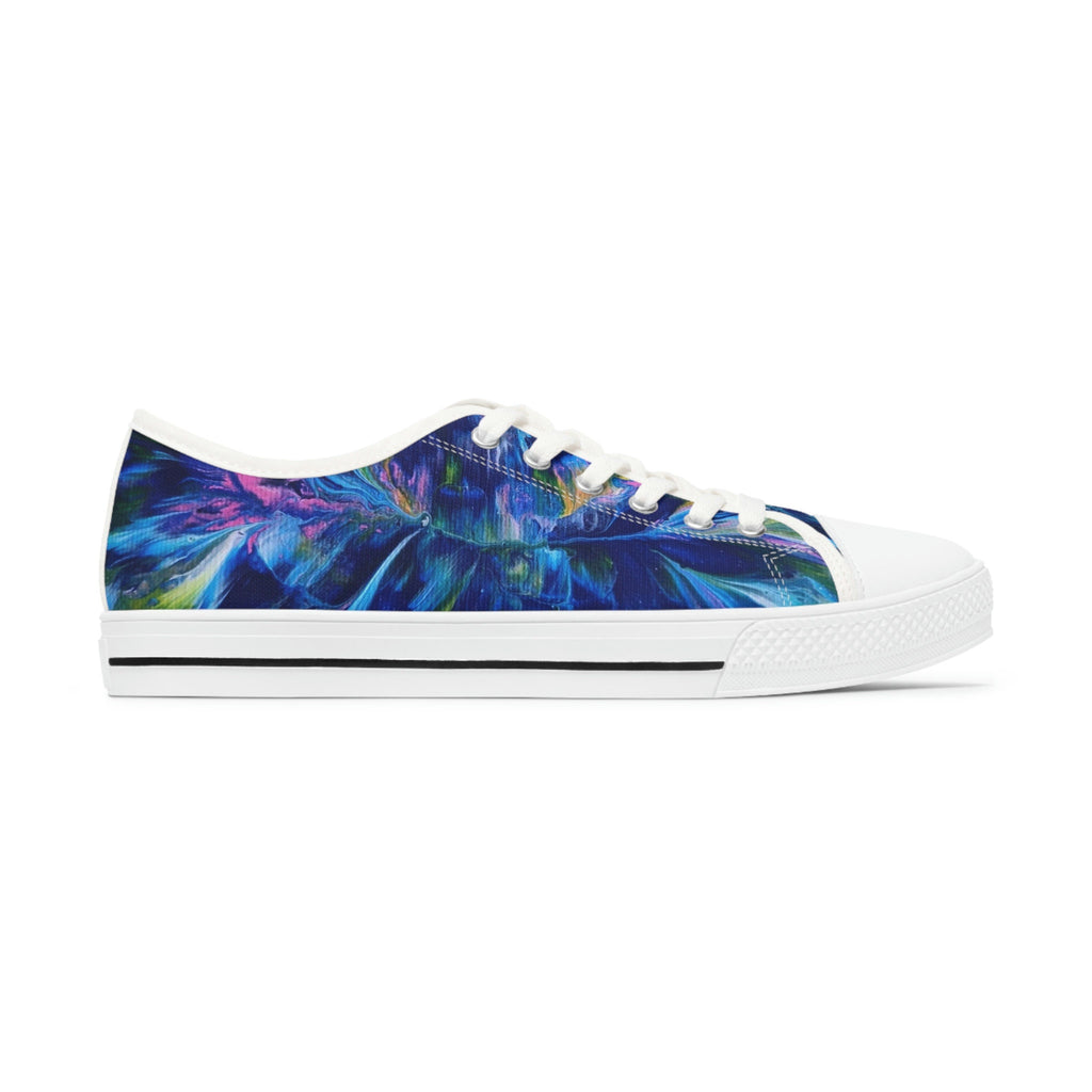Tide Bloom Low Top Sneakers – Unisex Sea Swirl Canvas Shoes with Memory Foam