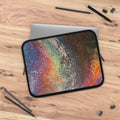 Laptop Sleeve: Burnt Orange, Blue, Purple Marbled Canvas