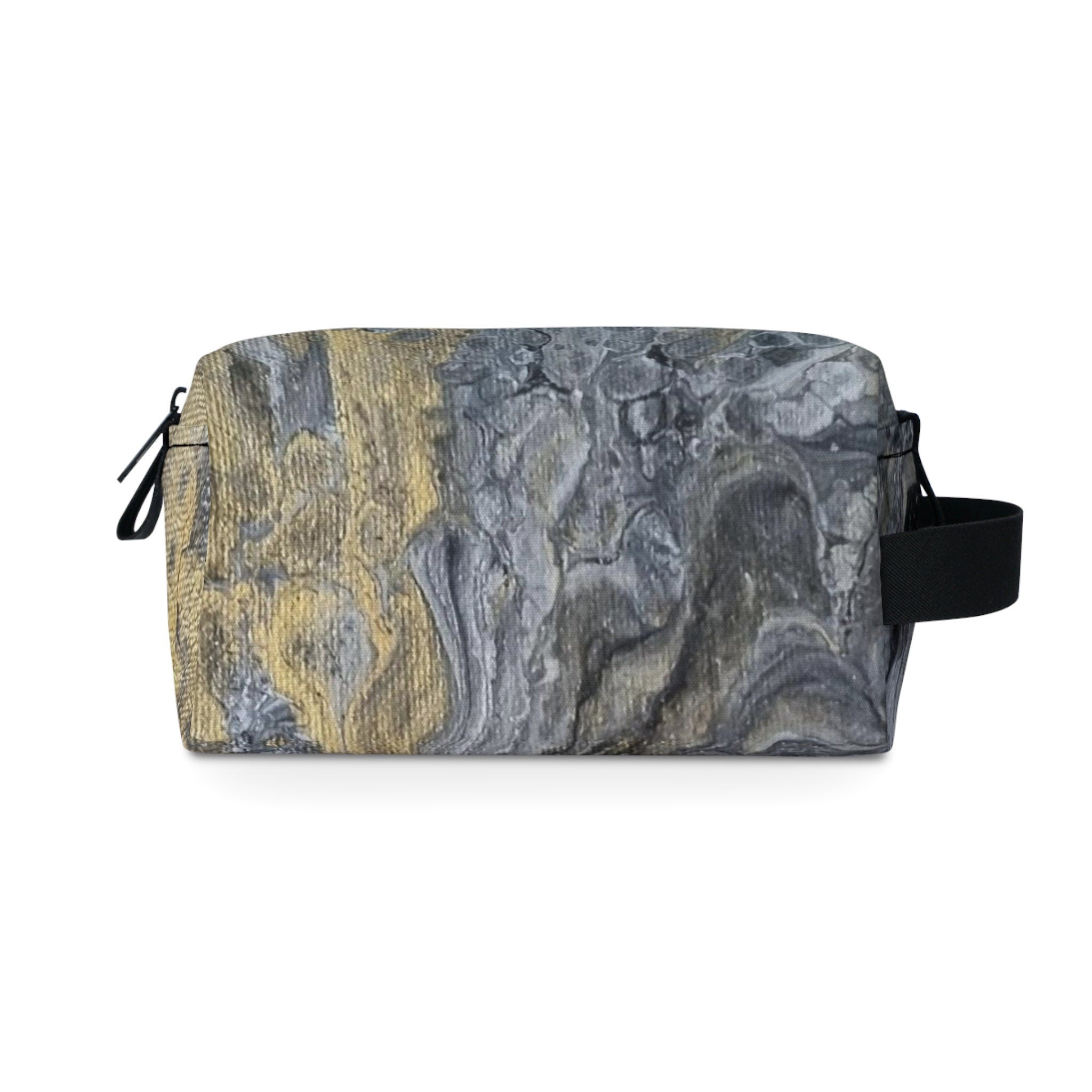 Unisex Toiletry Bag – Marbled Travel Case for Men & Women – Stylish Organizer with Gold Accents