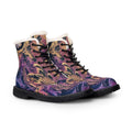 Purple Gold Marble Swirl Boots | Fur-Lined Leather Boot