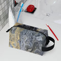 Unisex Toiletry Bag – Marbled Travel Case for Men & Women – Stylish Organizer with Gold Accents