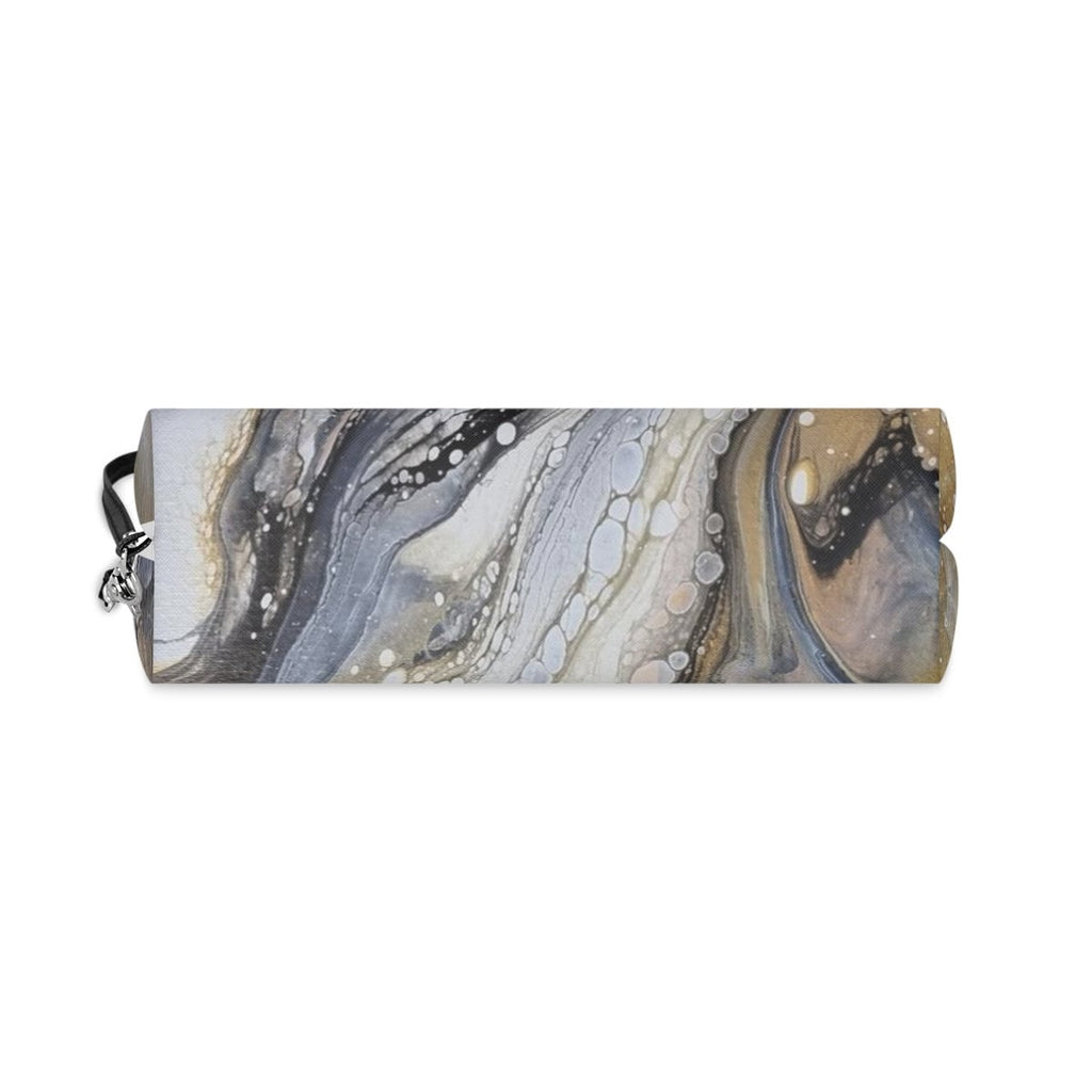 Makeup Travel Case – Oyster Drift Abstract Coastal Design, Eco-Friendly Organizer for Brushes & Essentials