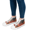 Street Style Flame Unisex Sneakers – High-Top Canvas Shoes – Hot Print for Bold Souls