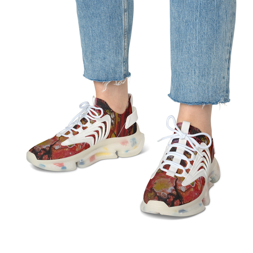 Red Rust Mesh Knit Sneakers – Unisex Lightweight Breathable Shoes for Casual & Active Wear
