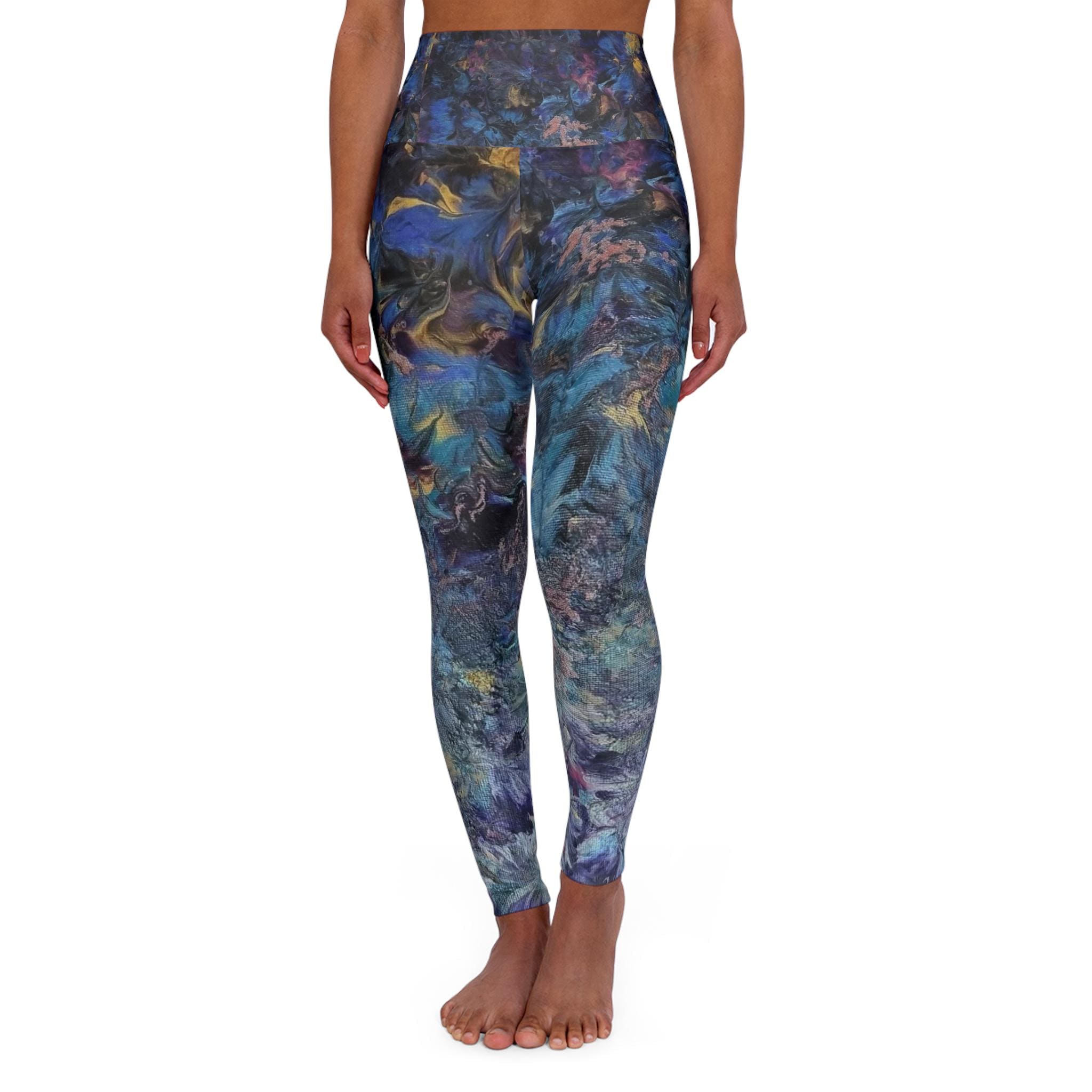 Marbled Motion Leggings – Women’s Abstract High-Waisted Activewear