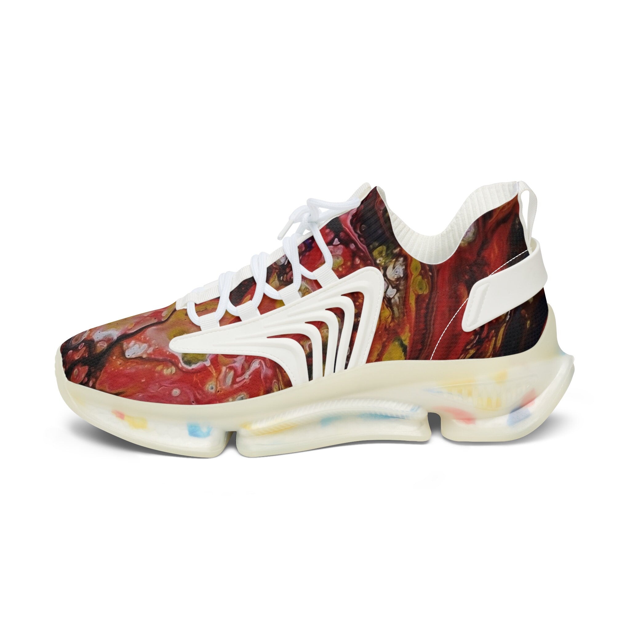 Red Rust Mesh Knit Sneakers – Unisex Lightweight Breathable Shoes for Casual & Active Wear