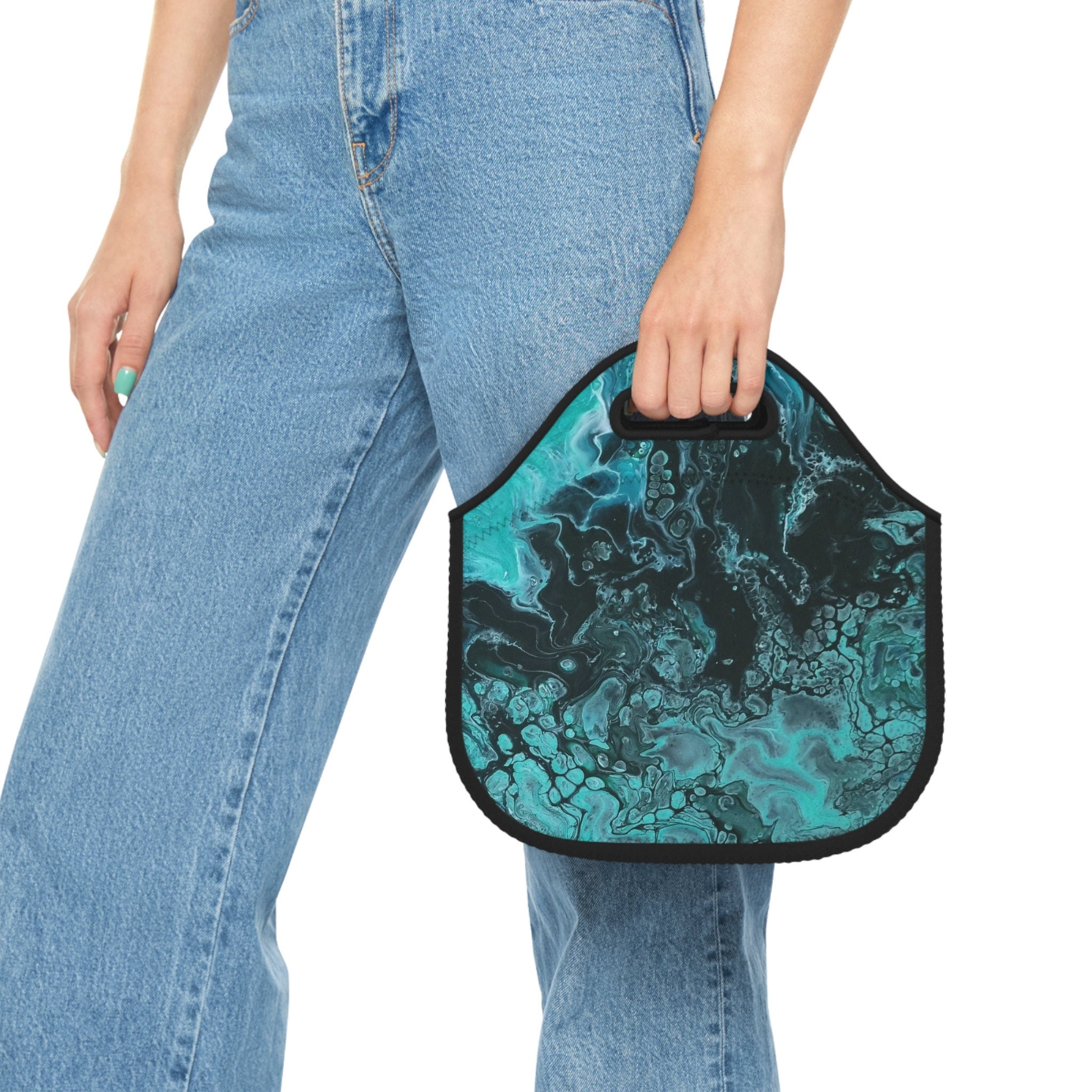Forest Fade Neoprene Lunch Bag – Artistic Insulated Tote for School, Work & Picnic Days