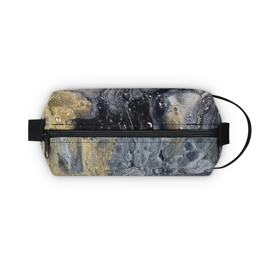 Unisex Toiletry Bag – Marbled Travel Case for Men & Women – Stylish Organizer with Gold Accents