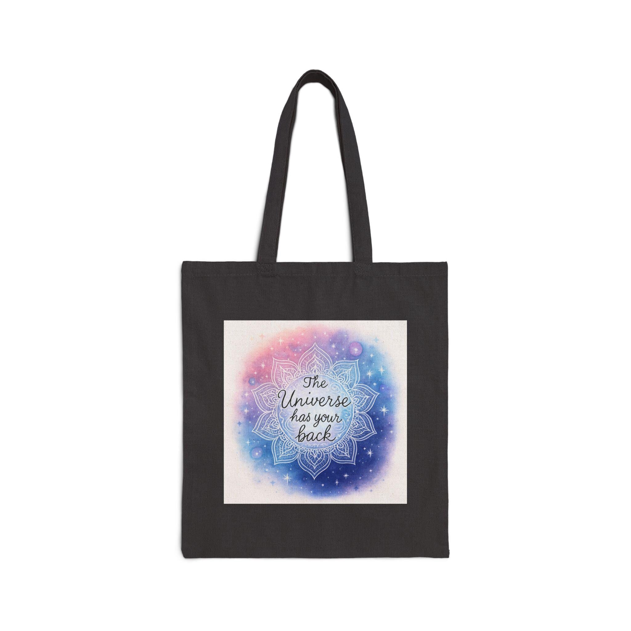 The Universe Has Your Back Tote Bag | Mandala Watercolor Galaxy Canvas