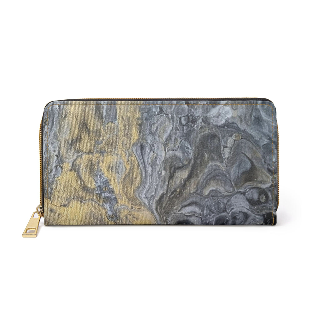 Gold and Black Zipper Wallet