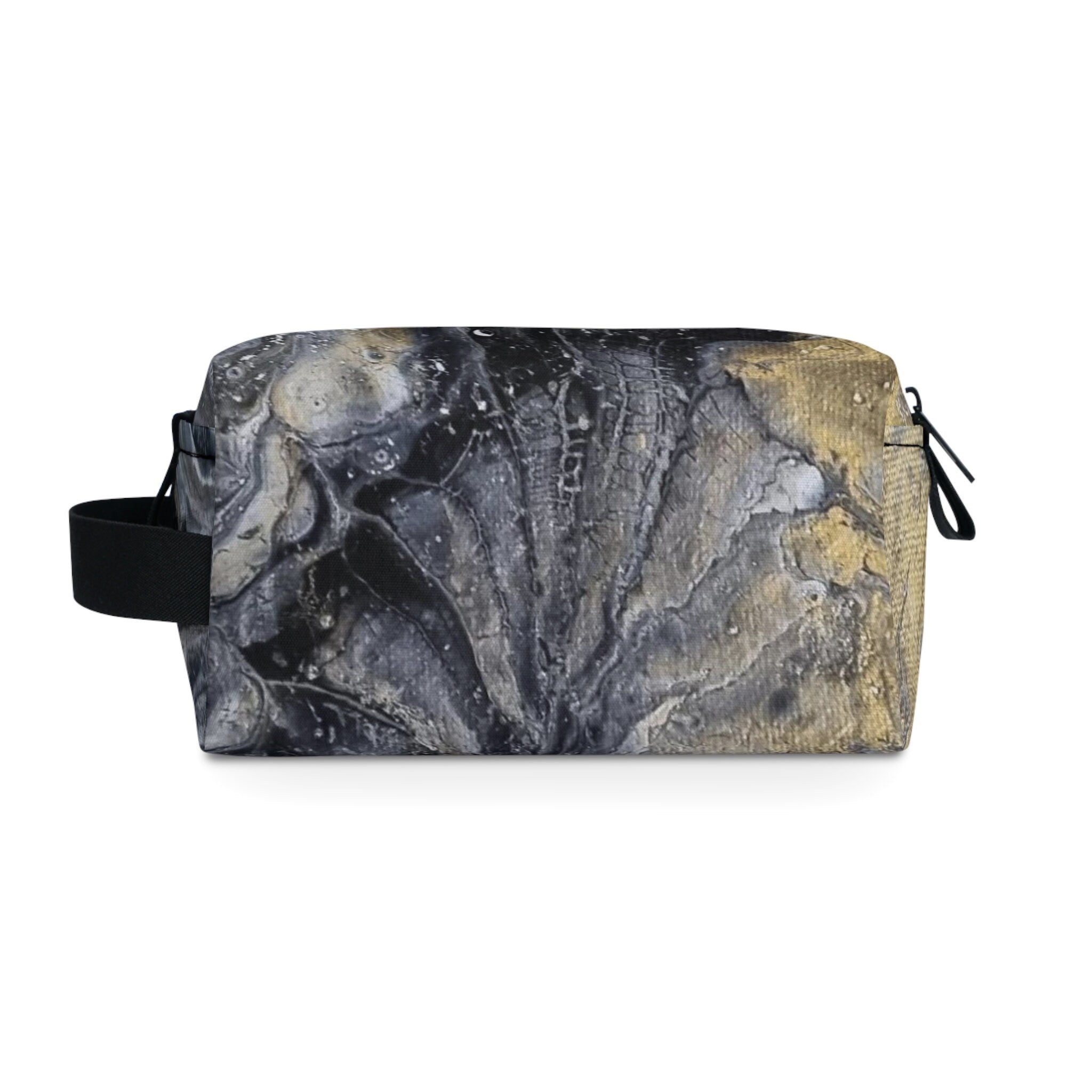 Unisex Toiletry Bag – Marbled Travel Case for Men & Women – Stylish Organizer with Gold Accents