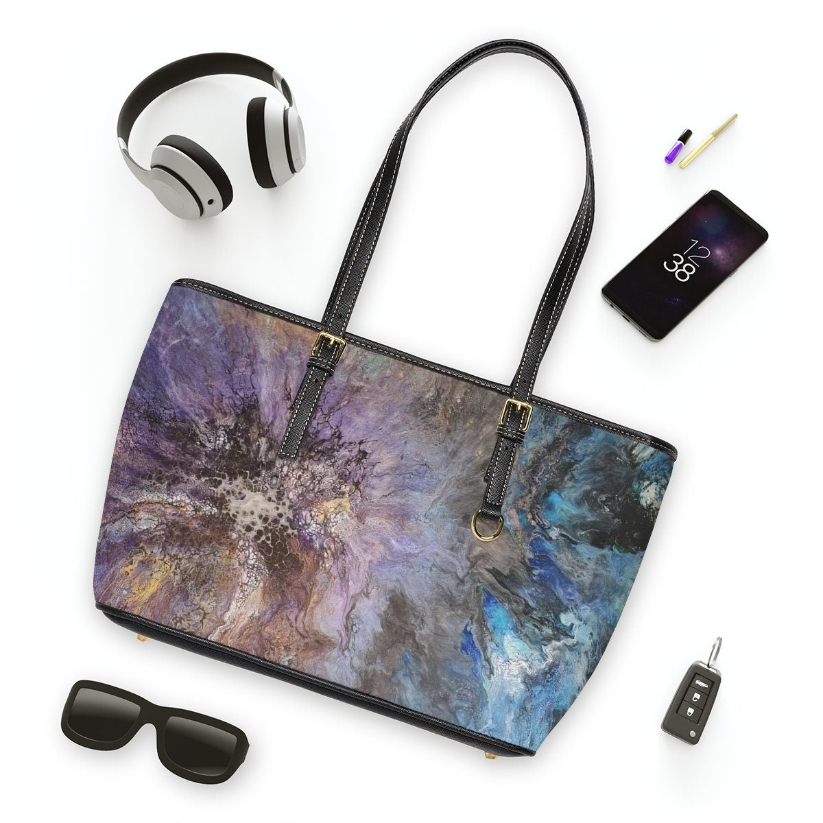 Twilight Radiance PU Leather Shoulder Bag