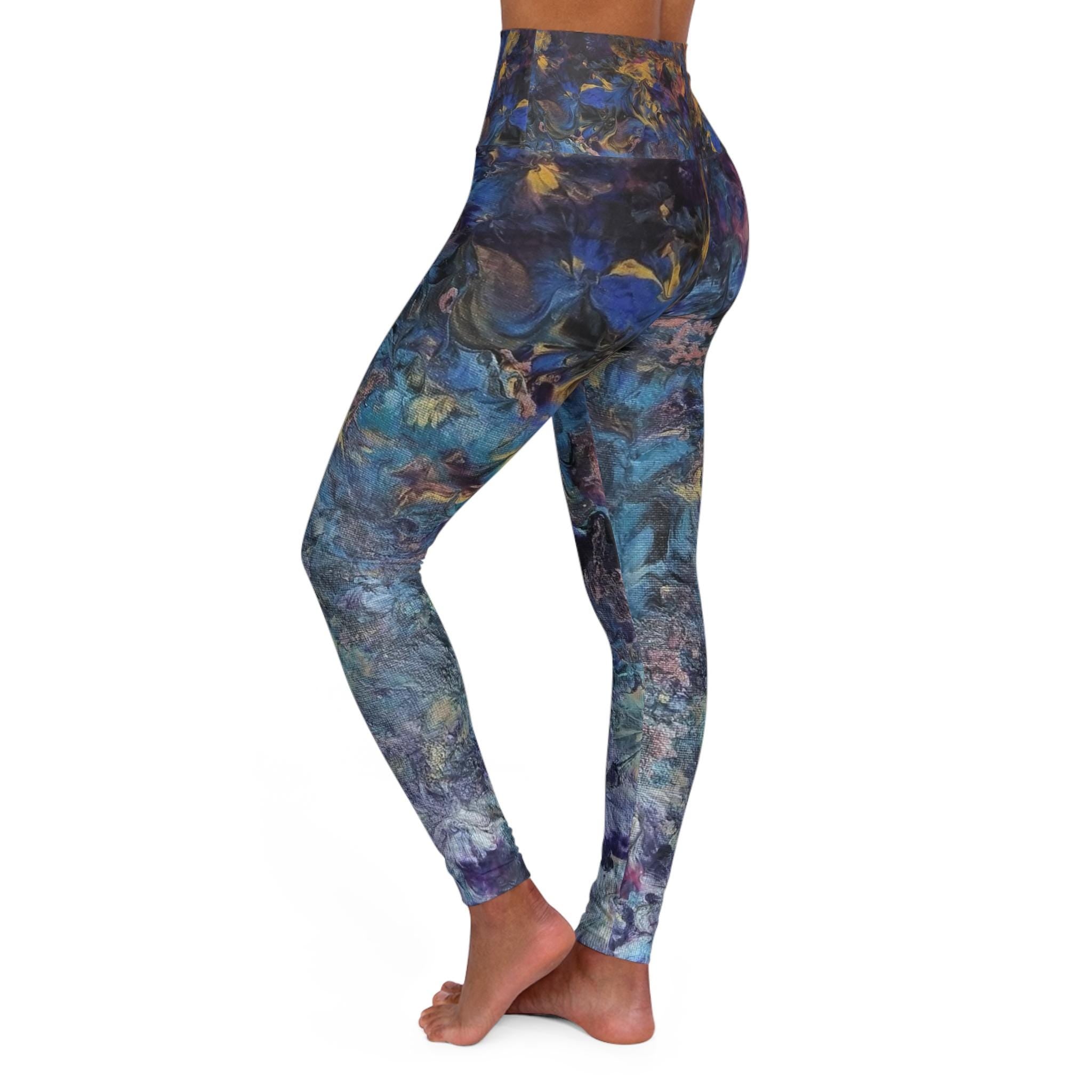 Marbled Motion Leggings – Women’s Abstract High-Waisted Activewear