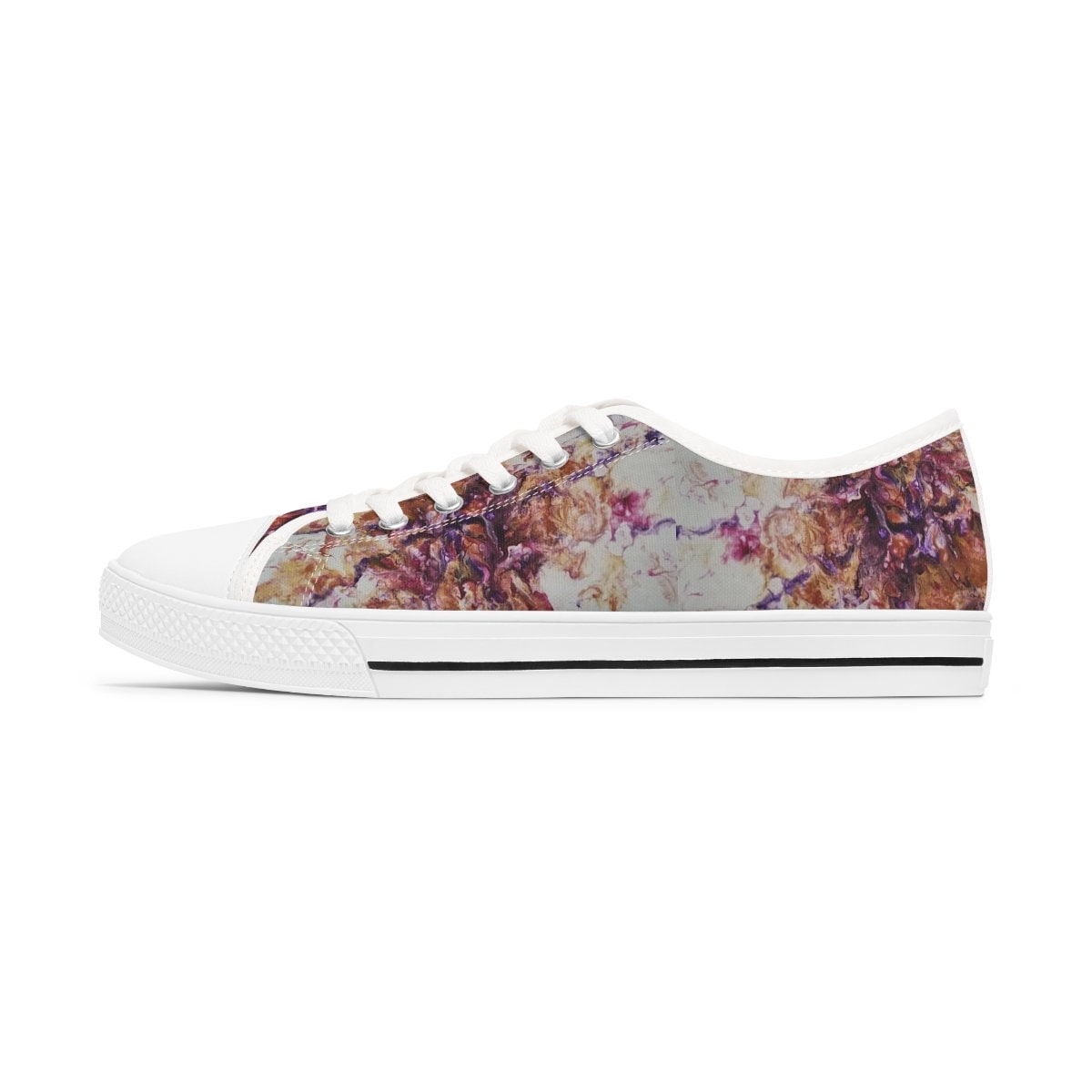 Mystic Swirl Women’s Canvas Sneakers – Abstract Marble Low Tops for Artistic Style & Comfort
