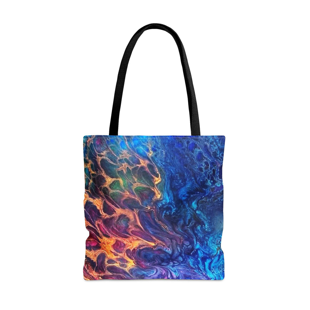 Flames Meet Water Tote Bag: Artistic Canvas Shopper
