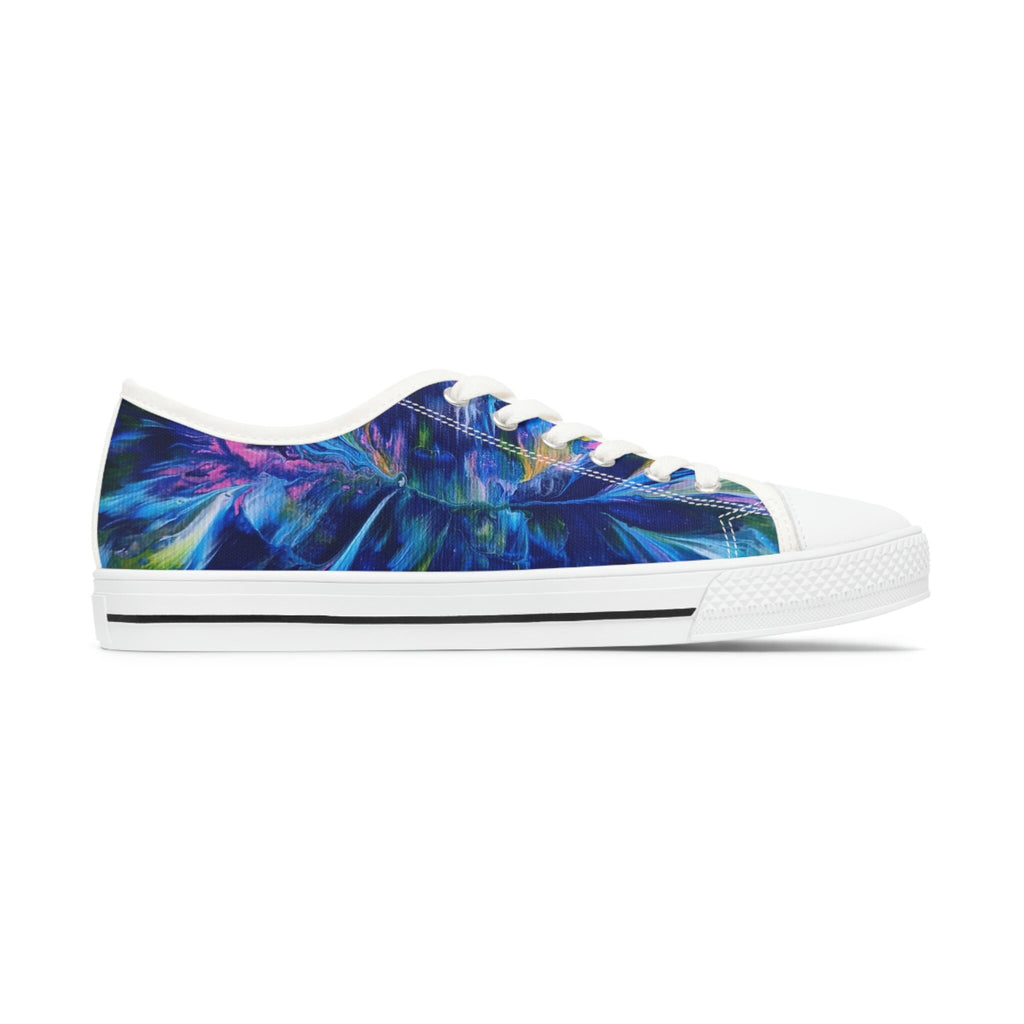 Tide Bloom Low Top Sneakers – Unisex Sea Swirl Canvas Shoes with Memory Foam