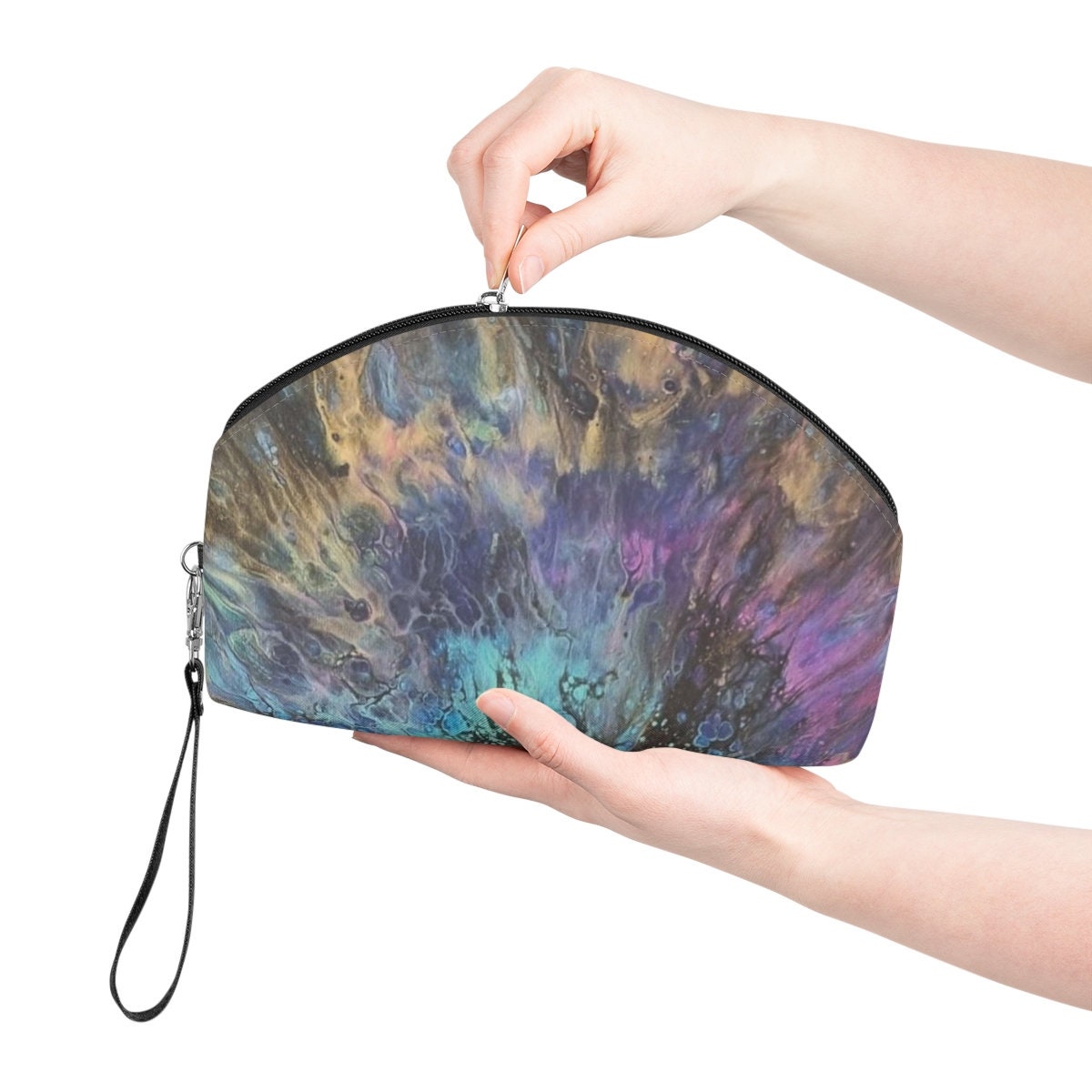 Cosmetic Bag – Abstract Canvas Beauty Case – Travel Organizer for Women