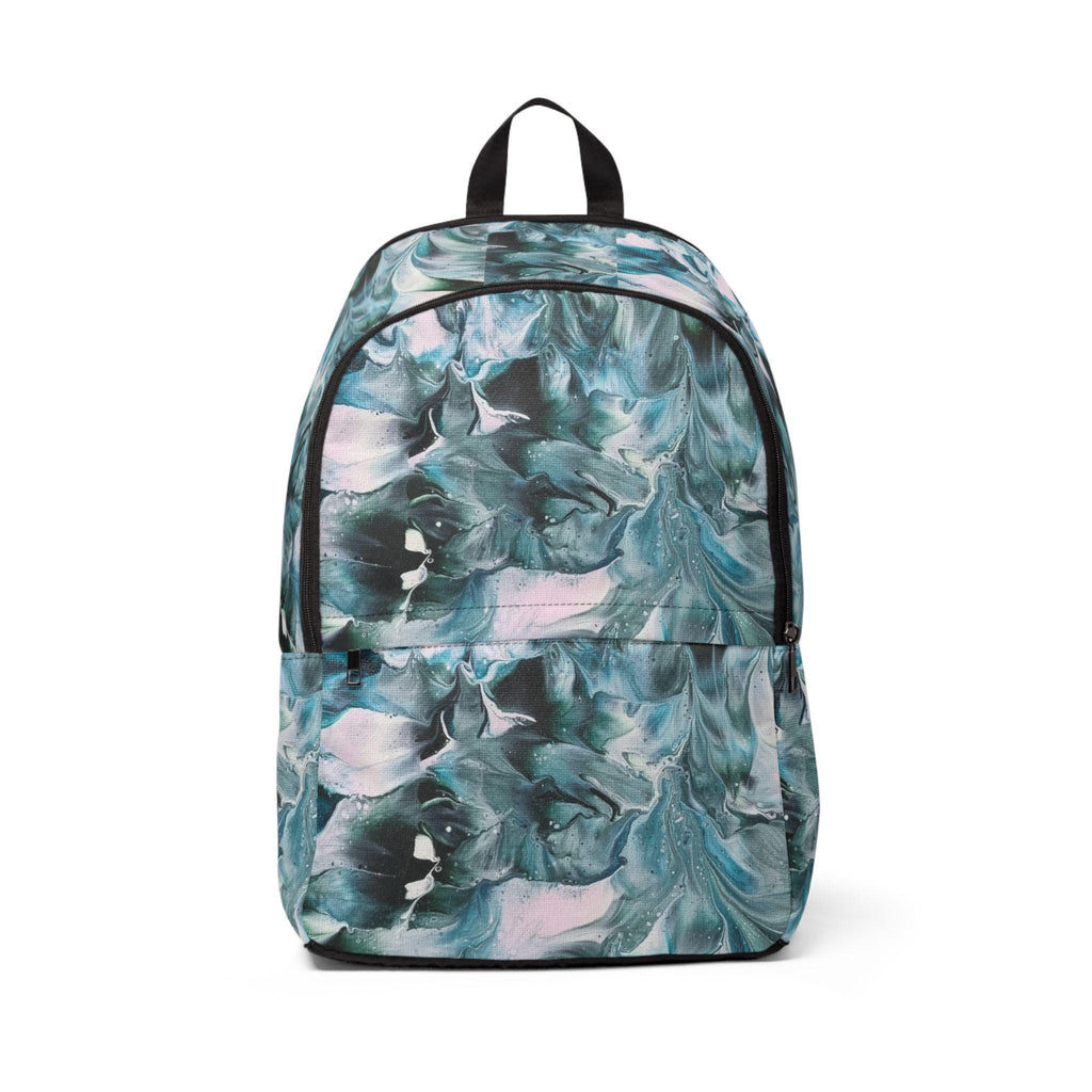 Teal Marble Watercolor Backpack | Abstract Swirl Pattern