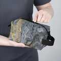 Unisex Toiletry Bag – Marbled Travel Case for Men & Women – Stylish Organizer with Gold Accents