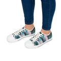 Green & Pink Canvas Sneakers: Petal Drift Low Tops with Memory Foam