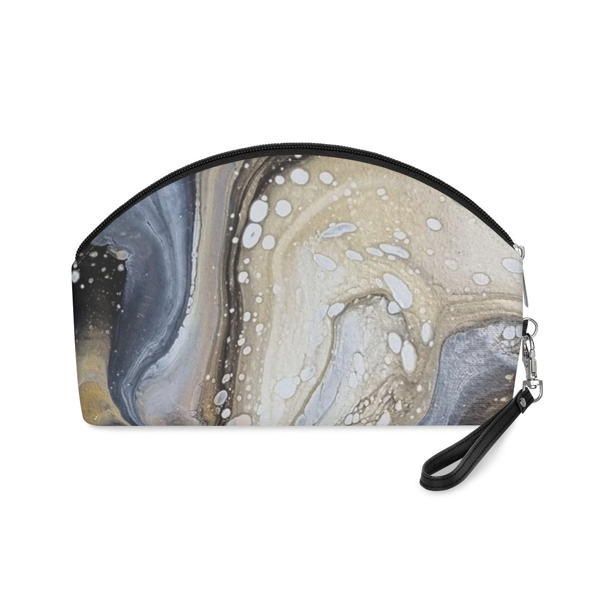 Makeup Travel Case – Oyster Drift Abstract Coastal Design, Eco-Friendly Organizer for Brushes & Essentials