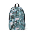 Marbled Print Backpack – Teal & Black Abstract Pattern – Stylish School or Travel Bag