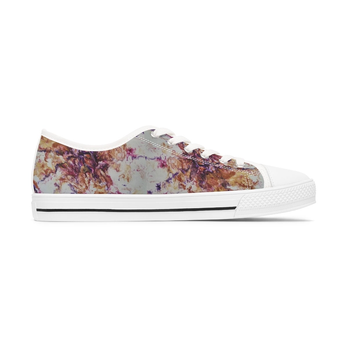 Mystic Swirl Women’s Canvas Sneakers – Abstract Marble Low Tops for Artistic Style & Comfort