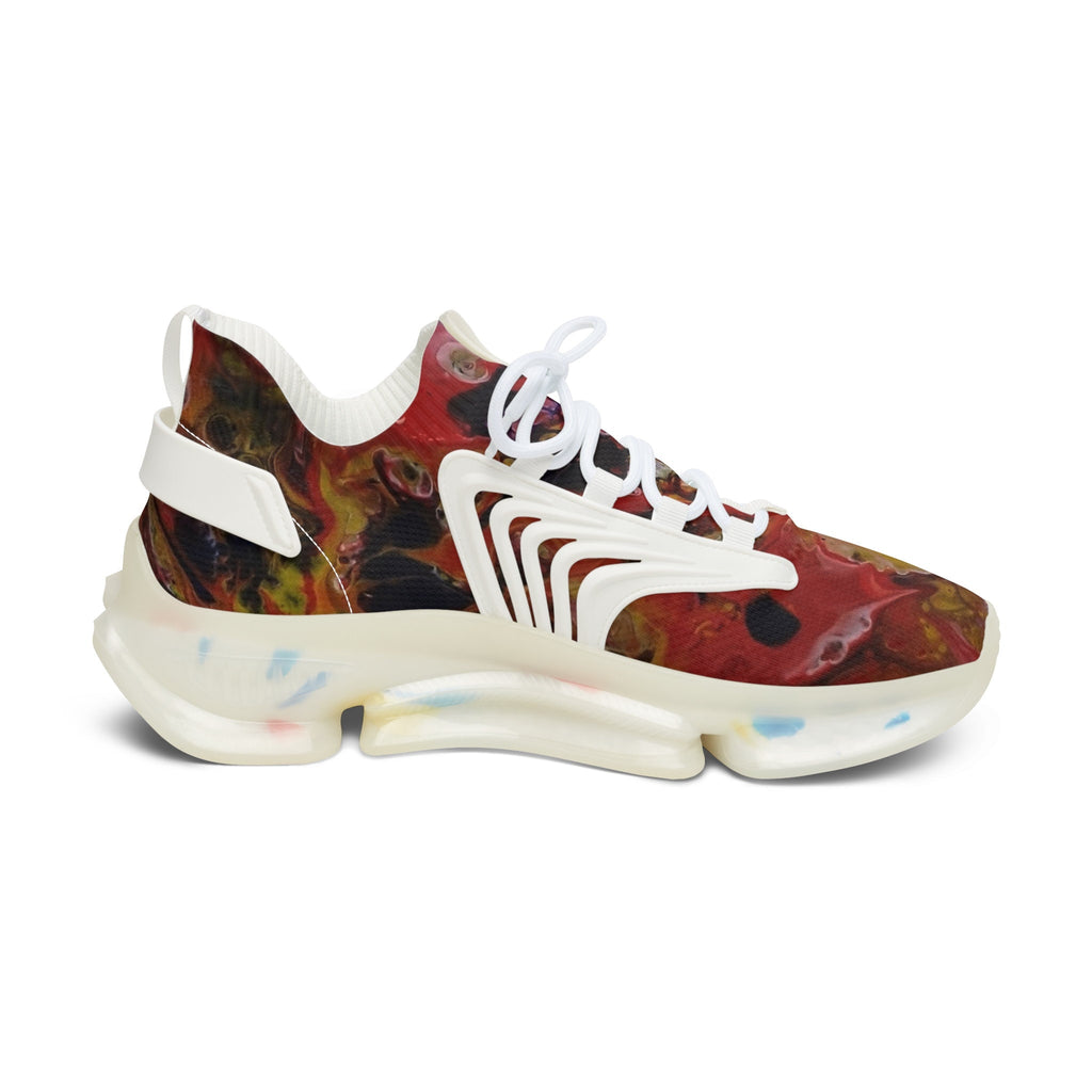Red Rust Mesh Knit Sneakers – Unisex Lightweight Breathable Shoes for Casual & Active Wear