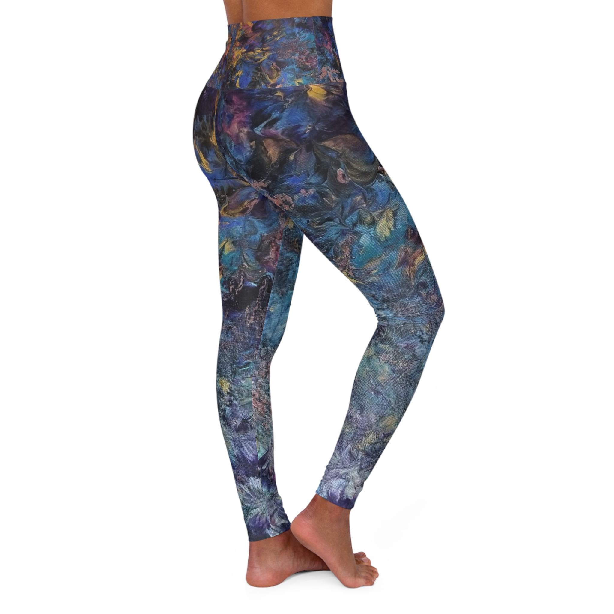 Marbled Motion Leggings – Women’s Abstract High-Waisted Activewear