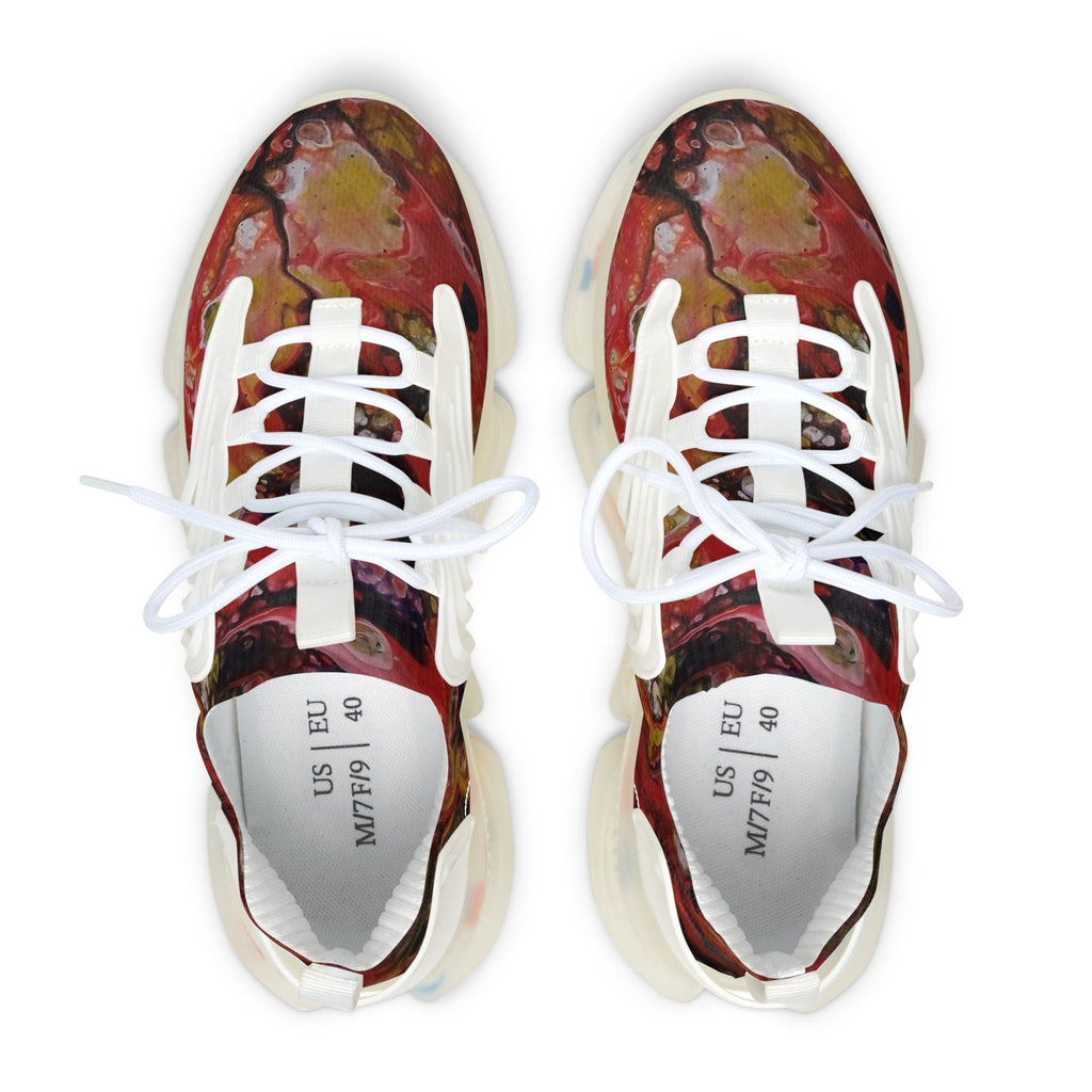 Red Rust Mesh Knit Sneakers – Unisex Lightweight Breathable Shoes for Casual & Active Wear