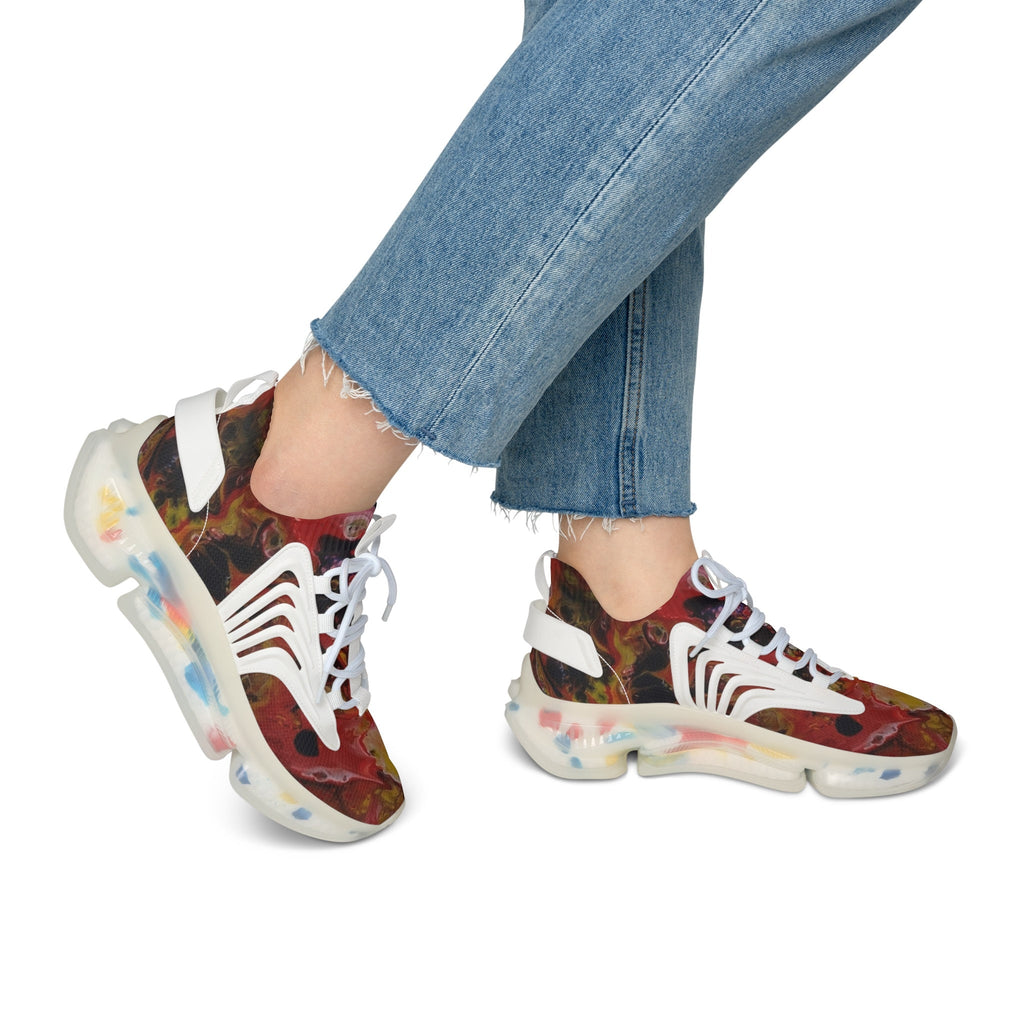 Red Rust Mesh Knit Sneakers – Unisex Lightweight Breathable Shoes for Casual & Active Wear