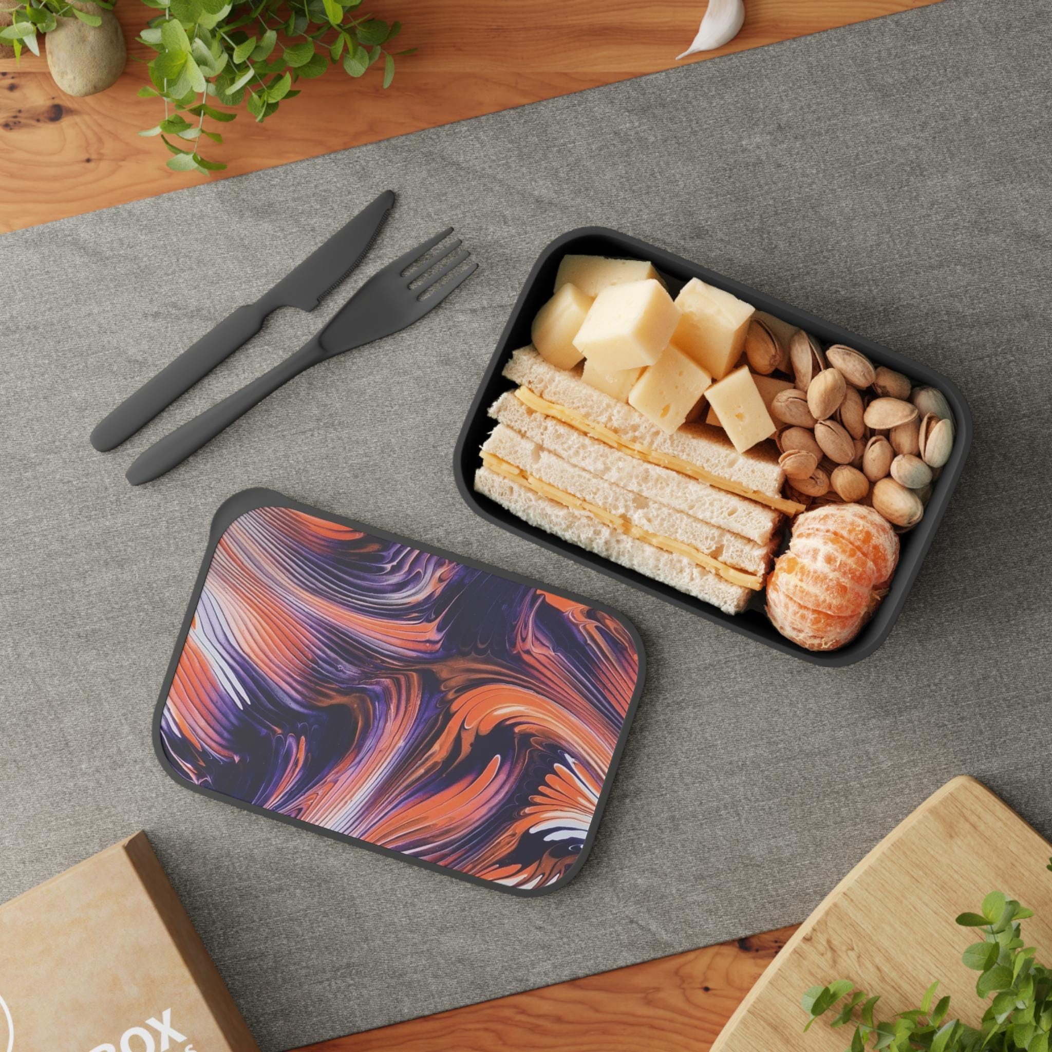 Abstract Swirl Pattern PLA Bento Box