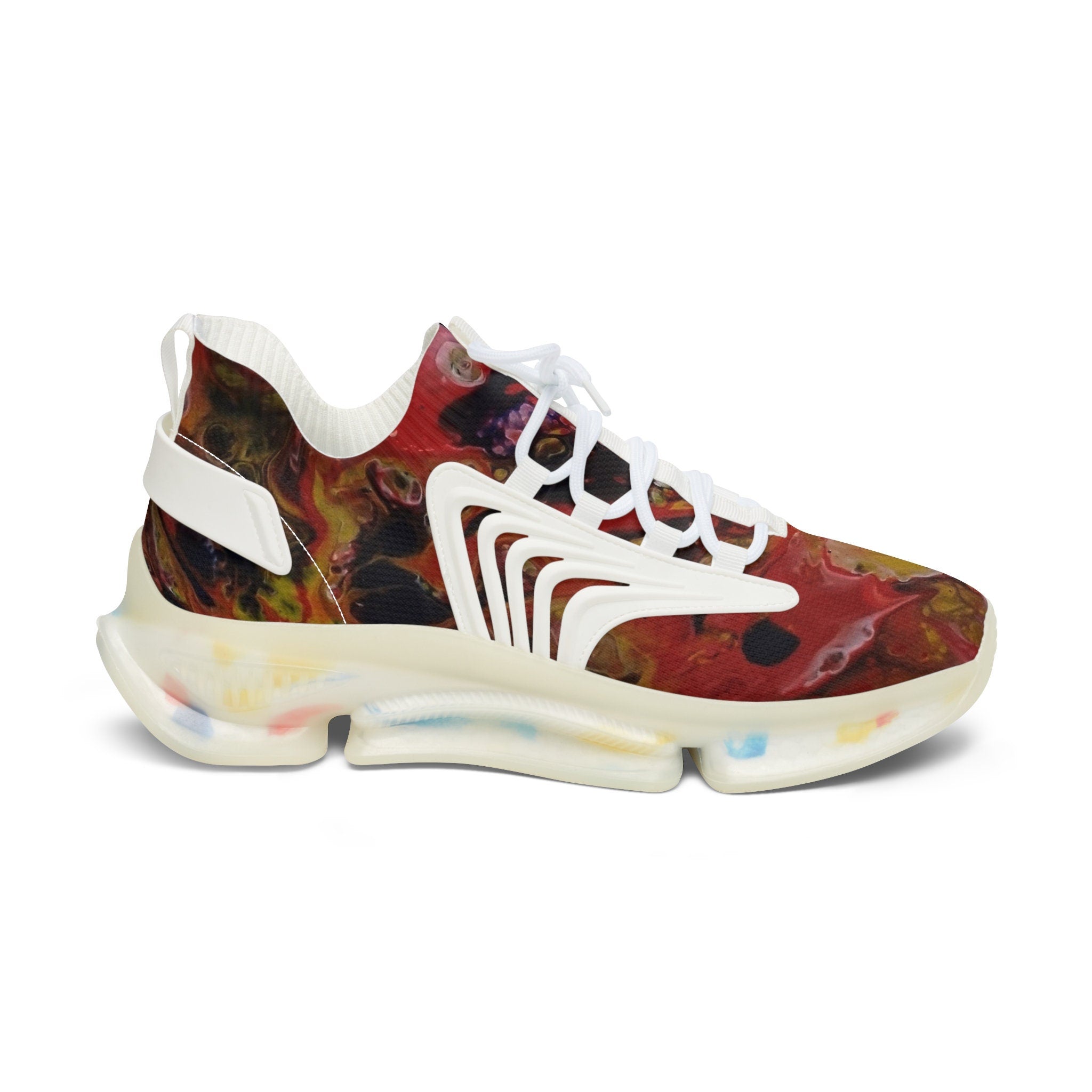 Red Rust Mesh Knit Sneakers – Unisex Lightweight Breathable Shoes for Casual & Active Wear