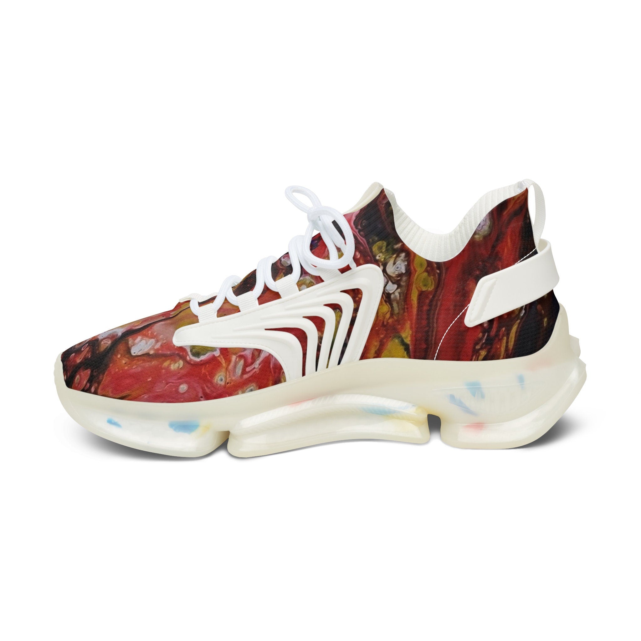 Red Rust Mesh Knit Sneakers – Unisex Lightweight Breathable Shoes for Casual & Active Wear